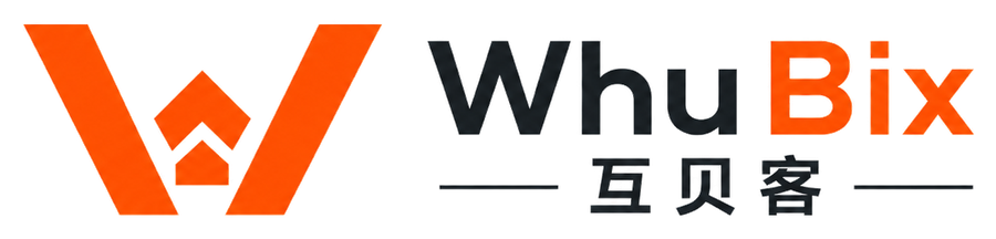 互贝客 WhuBix 透明背景横版Logo